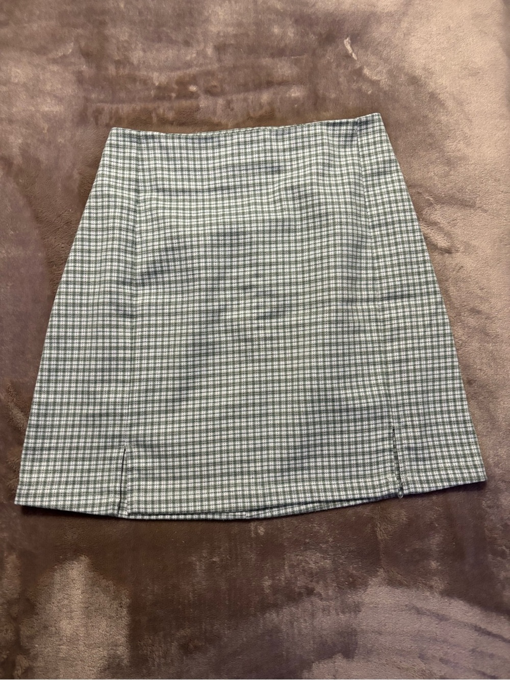 Brandy Melville Mini Skirt Women’s Size 2 Green Plaid Cara” Mini Skirt